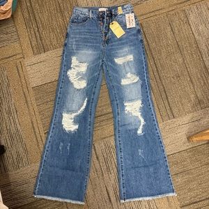 Western Ripped Boot Cut Jeans